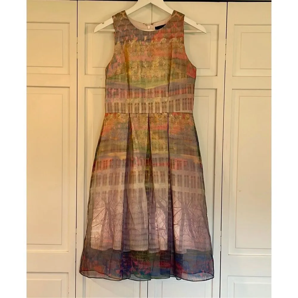 Cynthia Rowley gorgeous aline watercolor chiffon dress 4 - Image 13