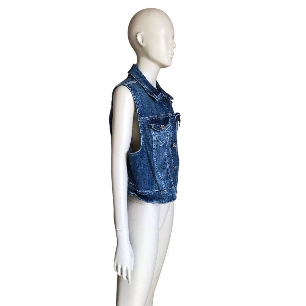 Torrid Dark Wash Denim Button Up Vest - Image 3