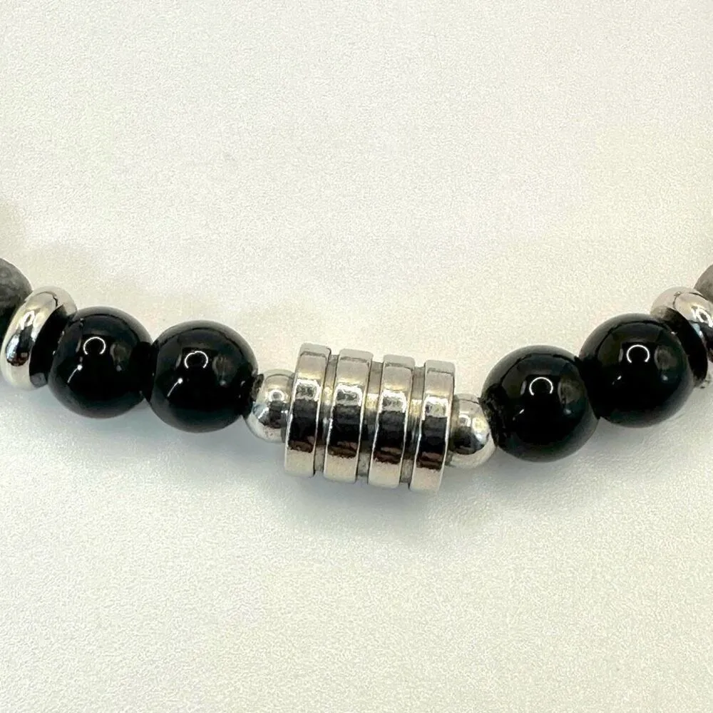 Picasso Jasper and obsidian beaded necklace Black - Image 9