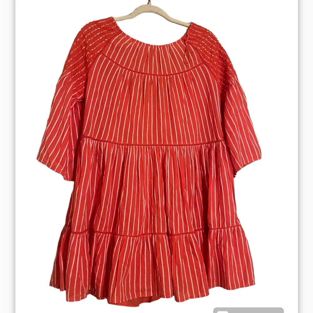 NWT Free People Lola Embroidered Mini Dress, Capri Orange, Size XS - Image 5