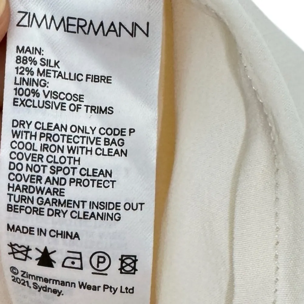 Zimmermann Silk Wrap Midi Dress Champagne - Image 6