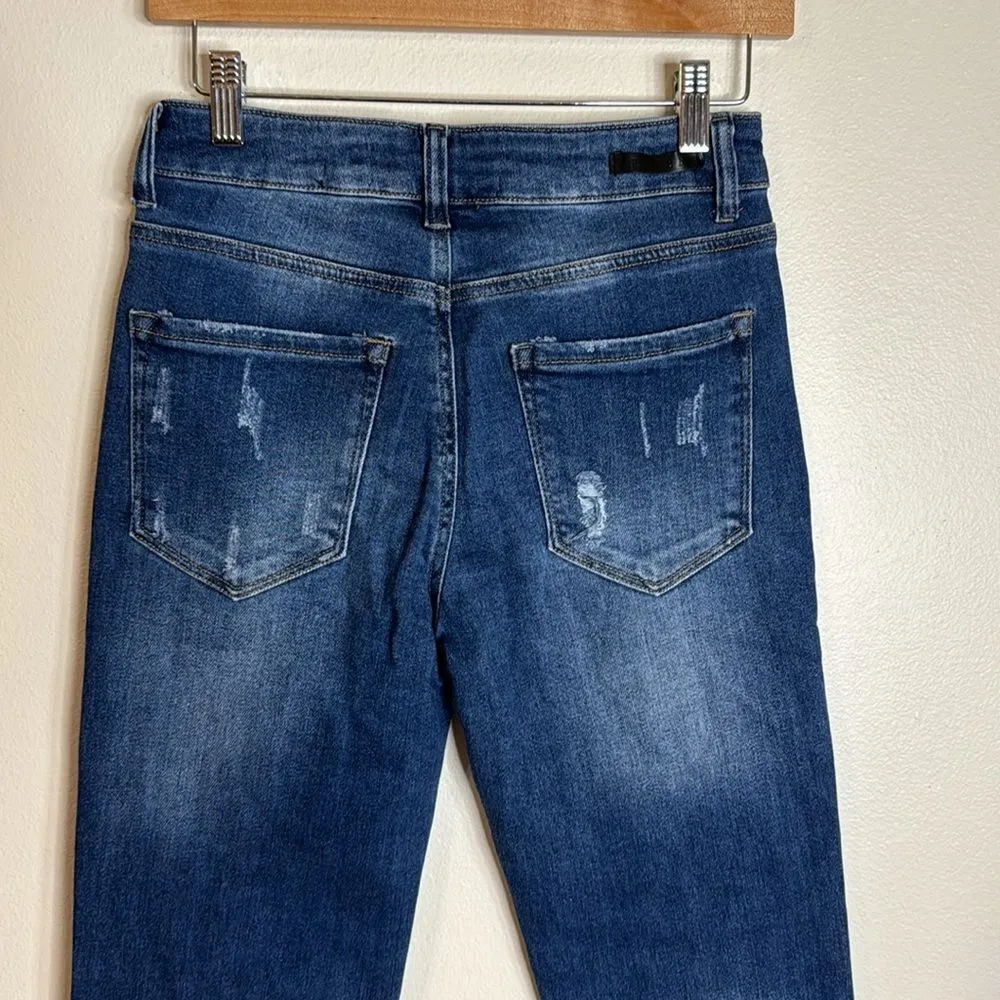 Risen Los Angeles ladies distressed fringe denim jeans size 27 Blue - Image 8