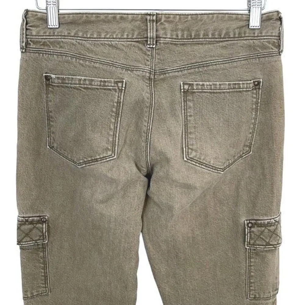 Eddie Bauer Vintage Modern Fit Slim Leg Denim Jeans Army/Gray Green Cargo Size 4 - Image 5