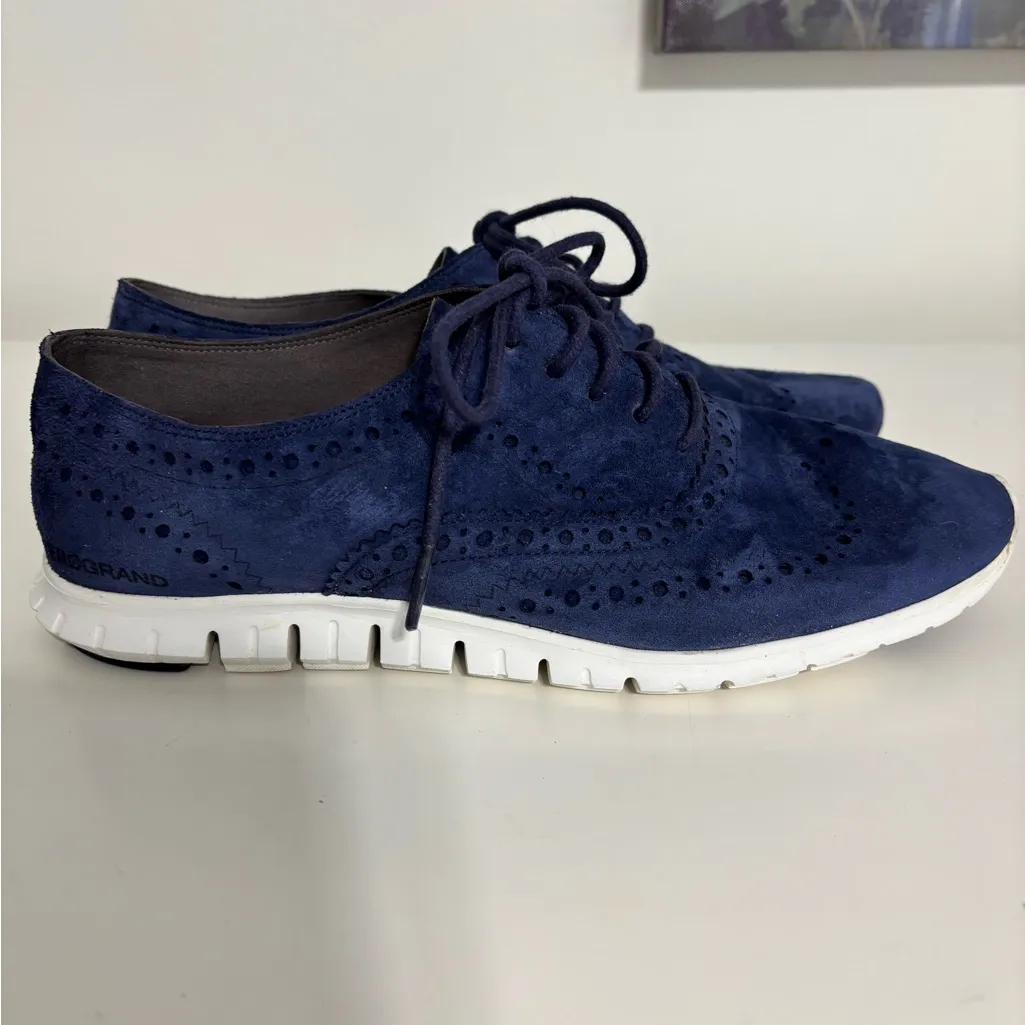 Cole Haan Zero Ground Women’s  Deep Blue Suede Oxfords Size 8.5 B - Image 4