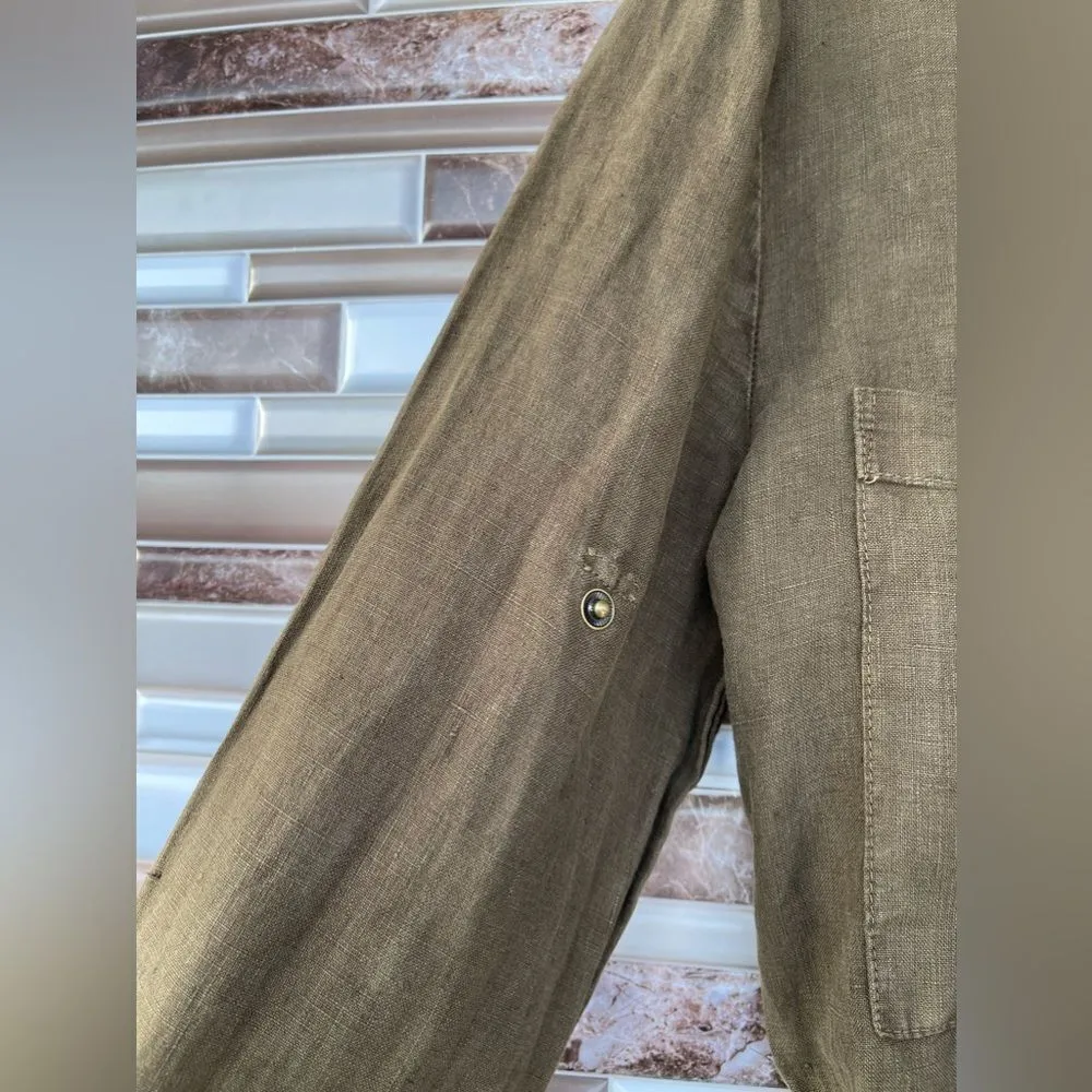 Enza Costa Linen Jumpsuit / Romper size 1 Green - Image 4