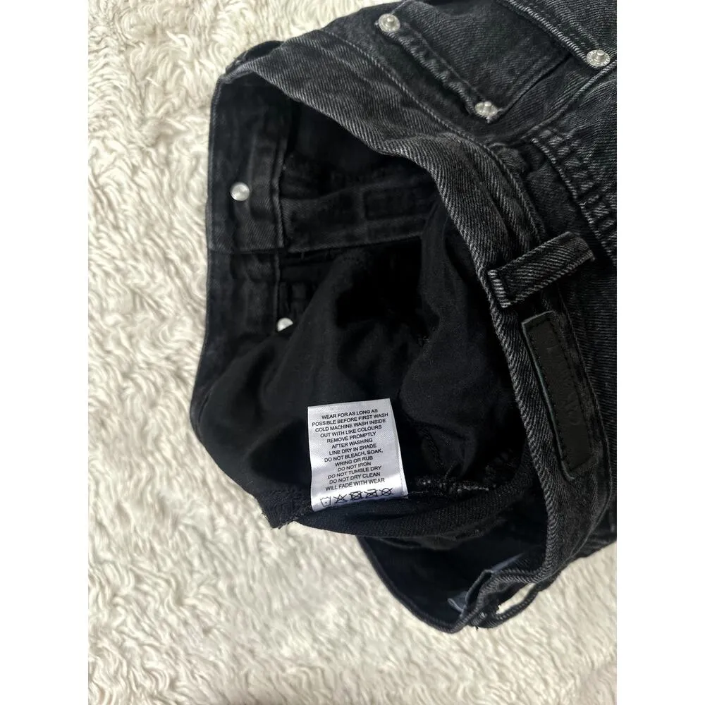 Ghanda Sz 10 High Rise Black Denim Shorts 3" Inseam - Image 6