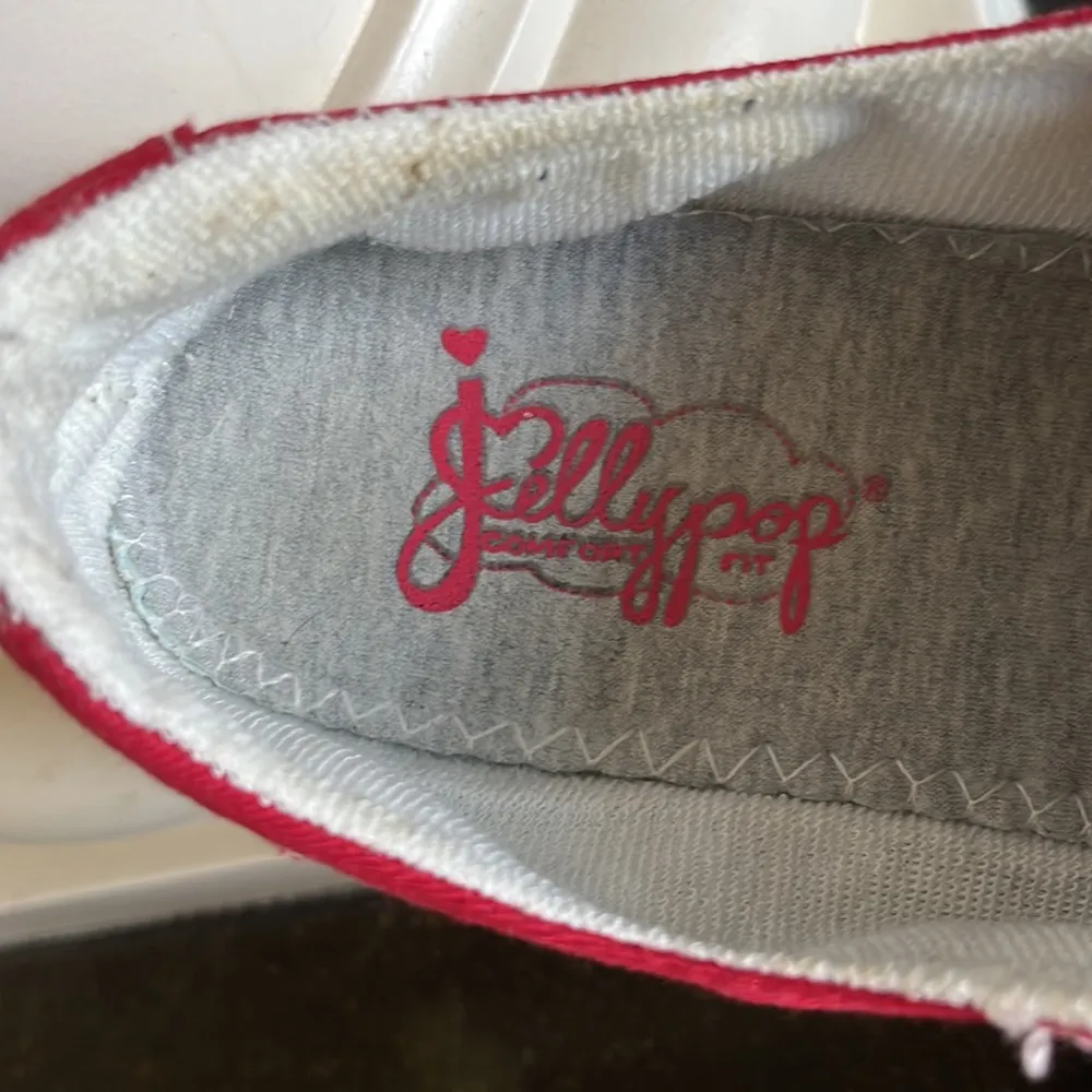 Red Sneakers Slip On Lace Up Canvas Jellypop Womens 8 - Image 5