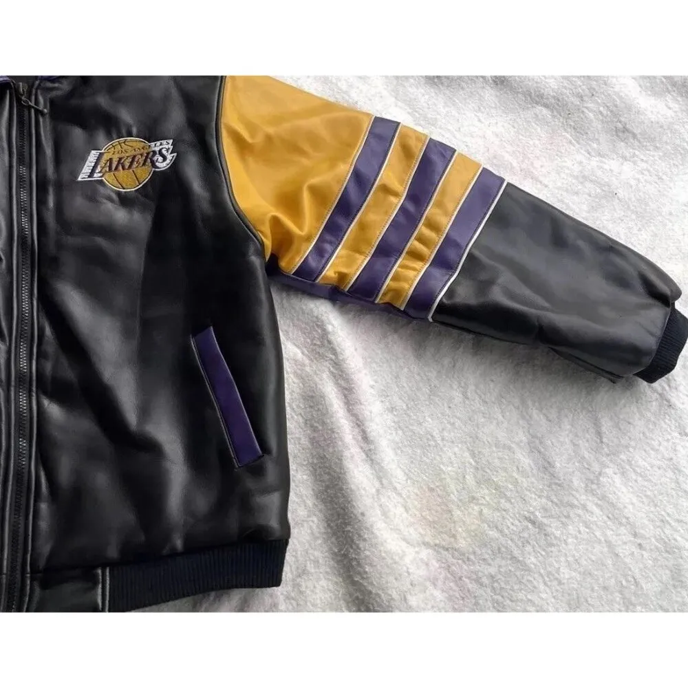 Vintage Los Angeles Lakers NBA Leather Jacket Women’s Sz XL Logo Athletic RARE - Image 10
