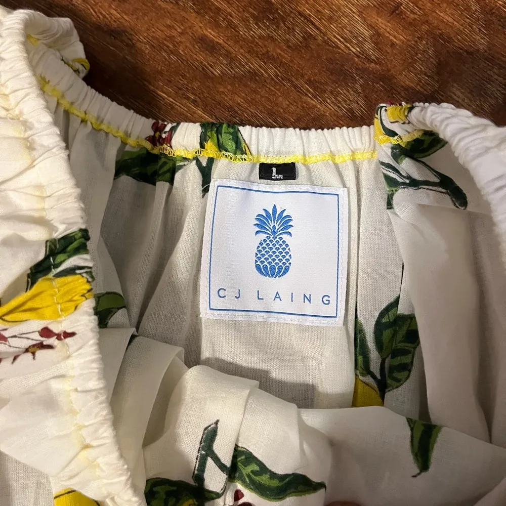 CJ Laing Lemon Print Top and Skirt Set 🍋 Yellow Size L - Image 8