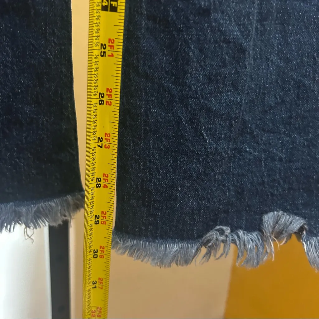 Pilcro Anthropologie High Rise Wide Leg Jeans Frayed Fringe Hem Size 28 (US 6) - Image 7