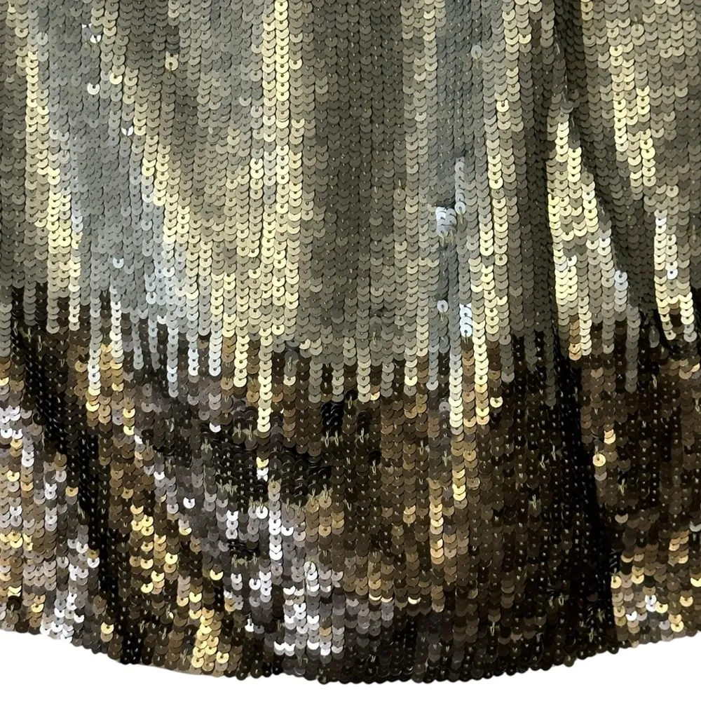 Jaloux Ombré Sequin Mini Skirt Hand Embellished‎ Party New Years Disco NWT Large Silver - Image 4