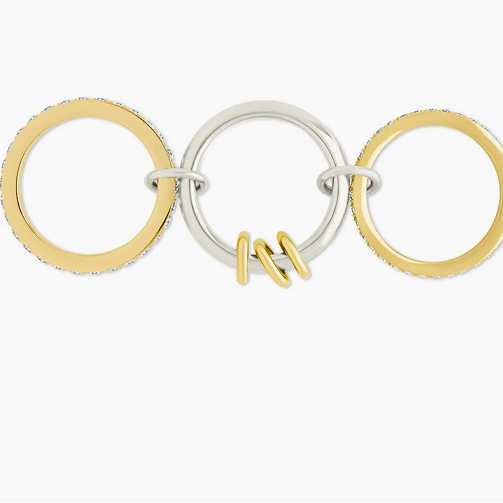 Sterling Forever Cubic Zirconia Linked Stacking Ring Silver - Image 3