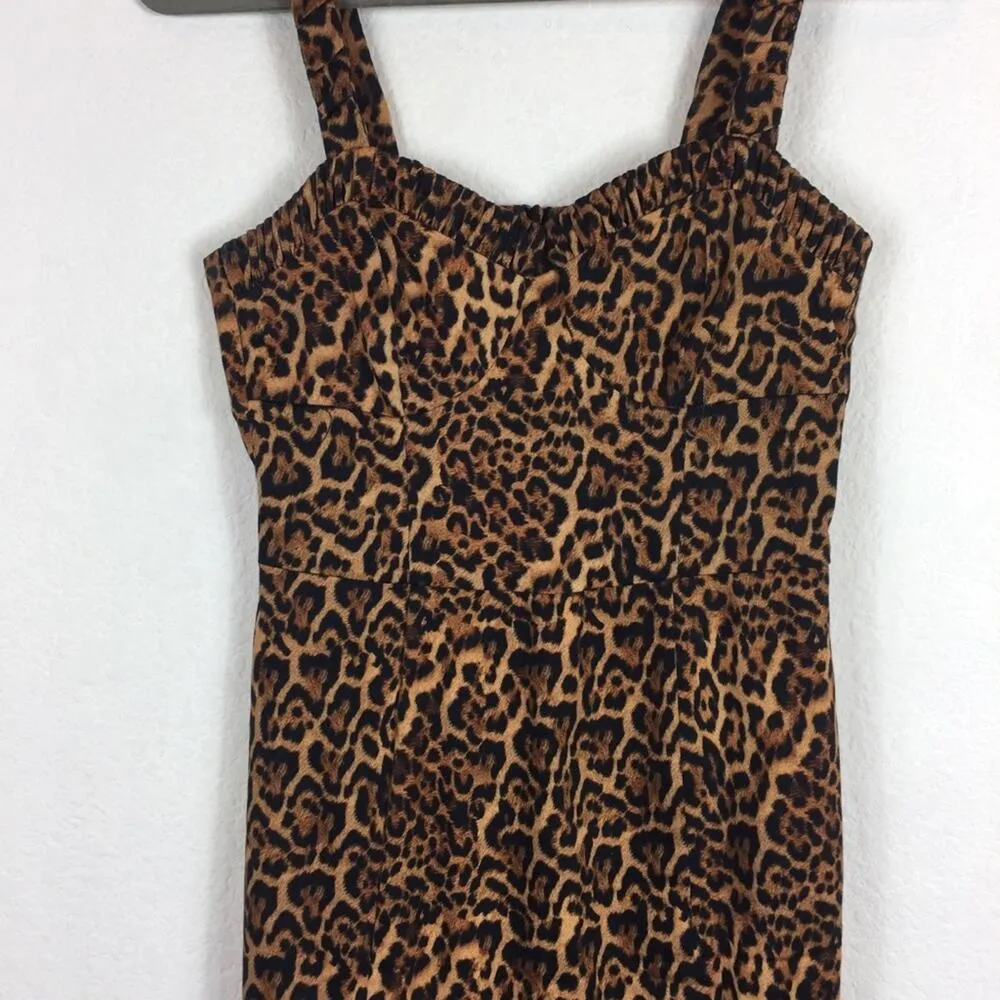Zara Leopard Animal Print Bustier Corset Sleeveless Mini Dress Size Small - Image 9