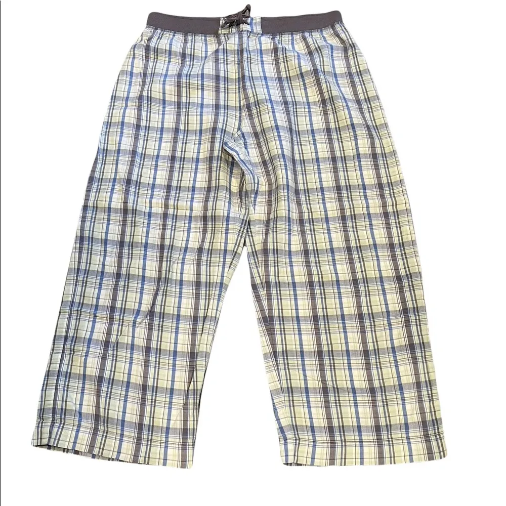 Jockey Plaid 100% Cotton Pajama Pants Blue Size L - Image 2