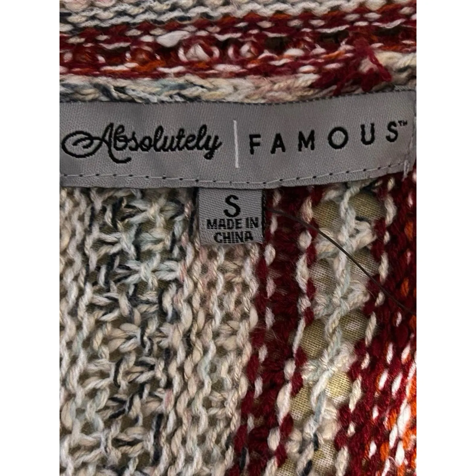 Absolutely Famous Open Front Cardigan Sweater Size Small Multicolor - Image 7