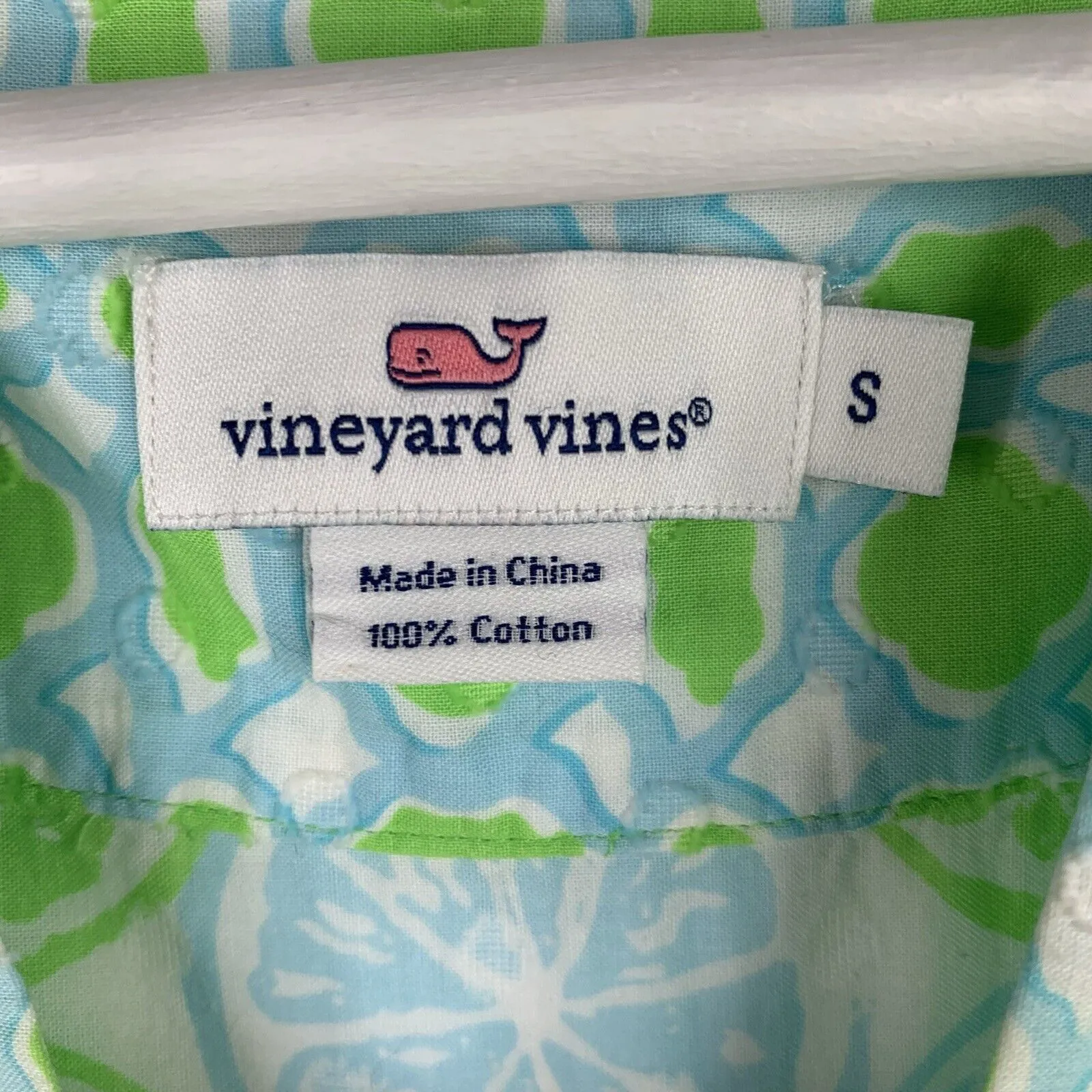 Vineyard Vines Size S Tunic Top Lemon & Limes Long Sleeve Split V-neck Shirt - Image 2