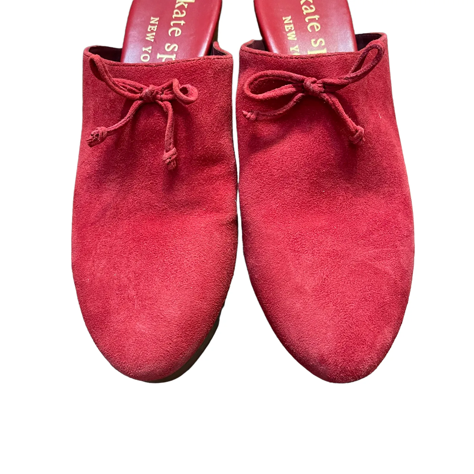 Kate Spade NY Amsterdam‎ Womens Mules Clogs Size 8.5 B Red Suede Womens Slip On - Image 2