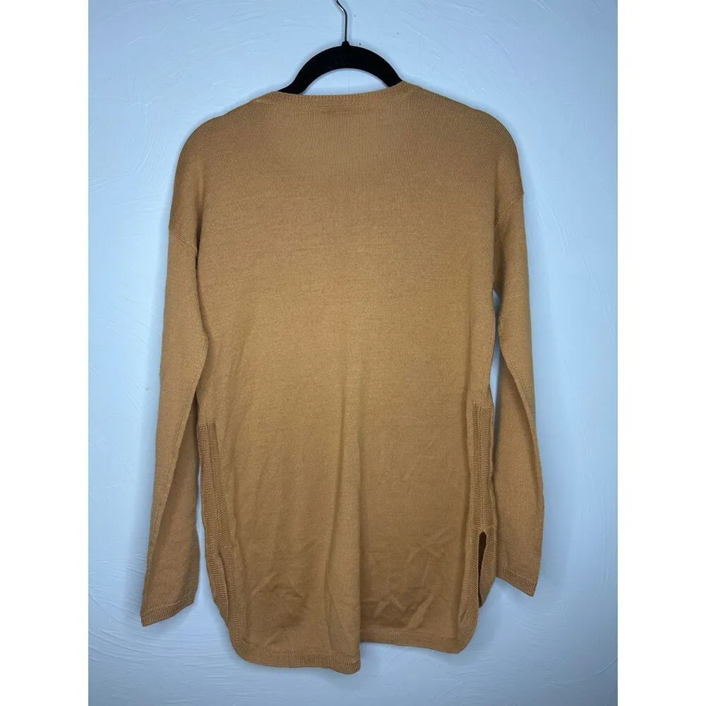 Cremieux Wool Blend Tunic Sweater Women's Size Small Long-Sleeve Soft Neutral - Image 2