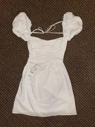 ZARA White Eyelet Dress - Image 2