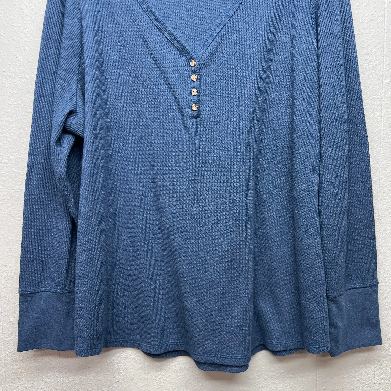 Terra & Sky Thermal Henley Pullover Womens 3X Cotton Stretch Baselayer Capsule - Image 4