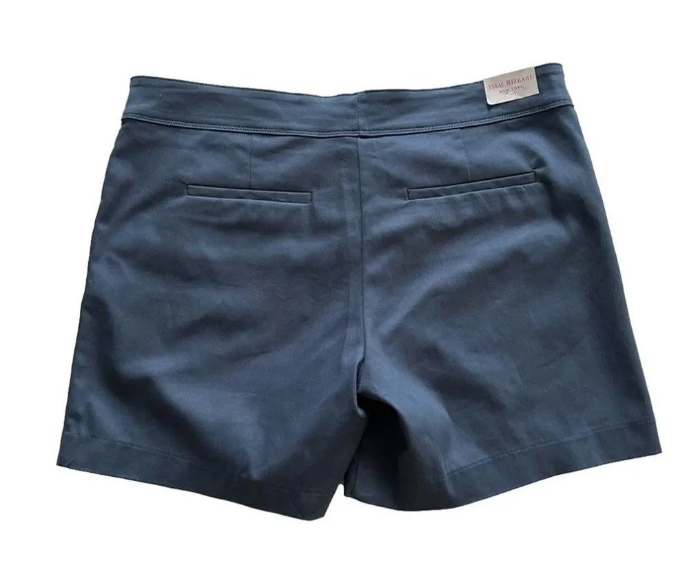 Issac Mizrahi Shorts NY Slate Blue Button Pockets Tailored Shorts Size 16 NEW - Image 4