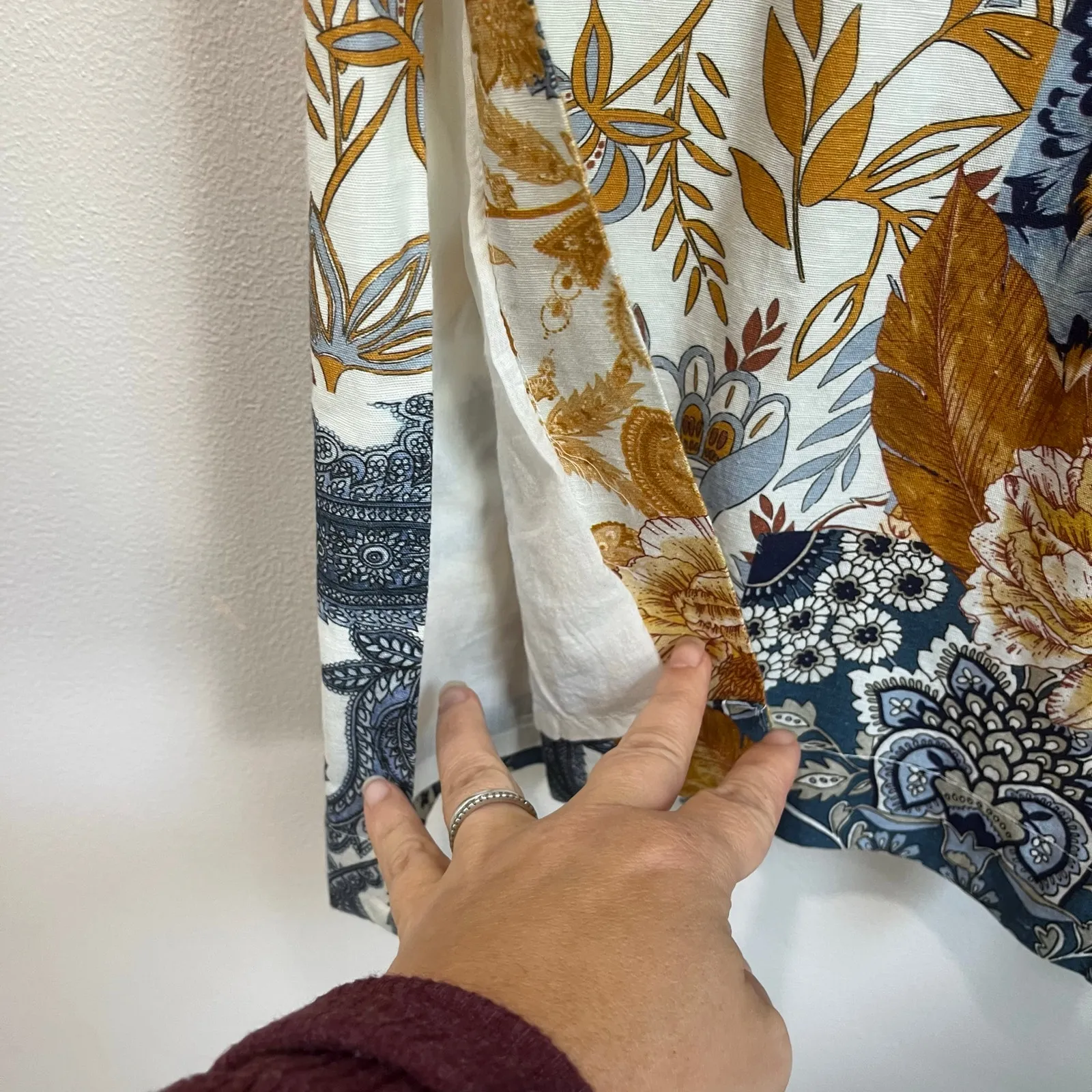 Boston Proper Women’s Wide Leg Pants Size 6 Boho Floral Print High Rise Retro - Image 5