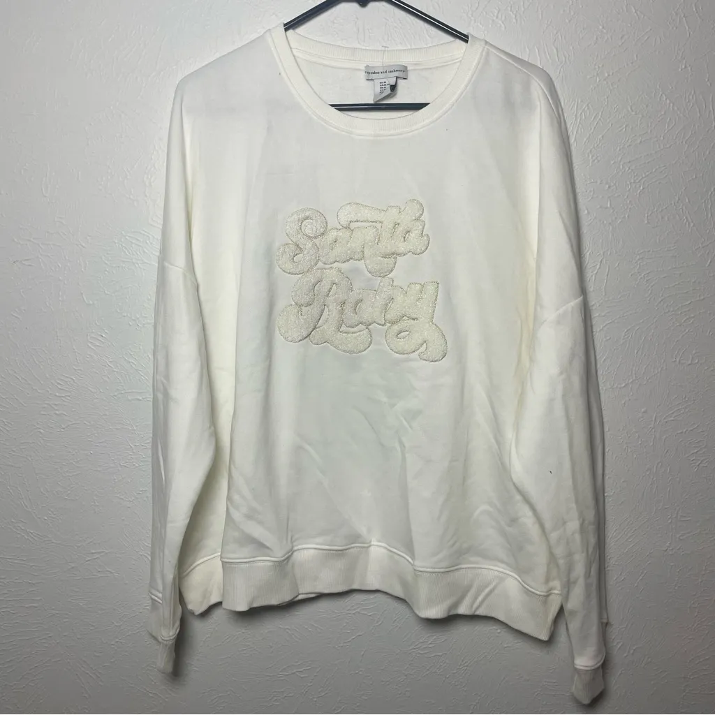 Cupcakes‎ and Cashmere “Santa Baby” Holiday Sweatshirt Women’s XL NWOT - Image 2