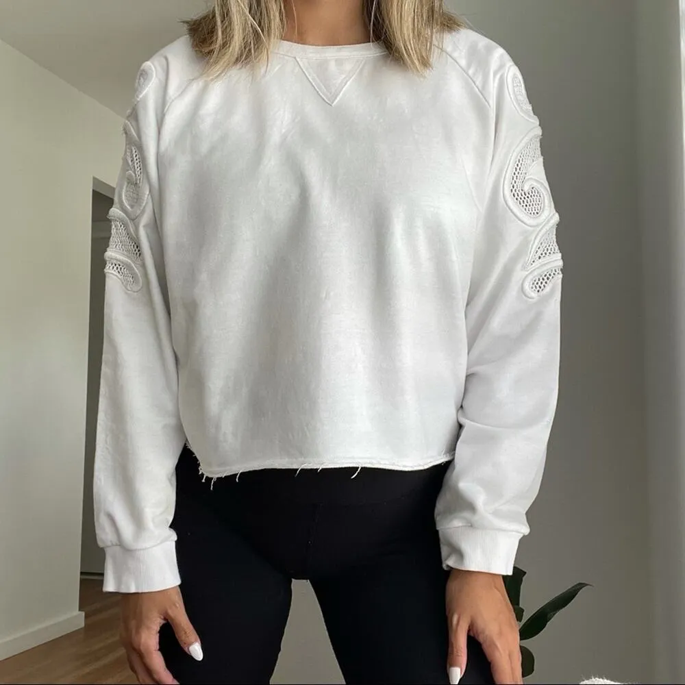 Akira Chicago Black Label Cropped White Sweatshirt - Image 3