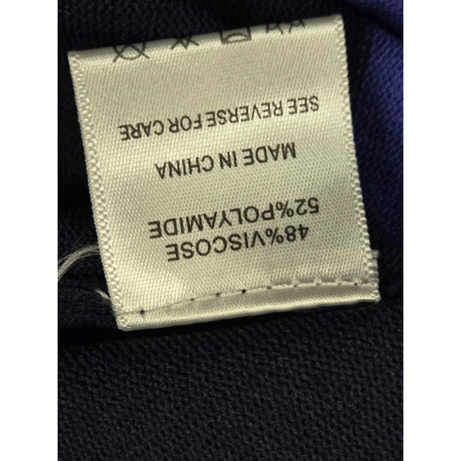 Lucy Paris Large Fitted Stretch Sweater Dress Navy Royal Blue Orange Pink Large - Image 3