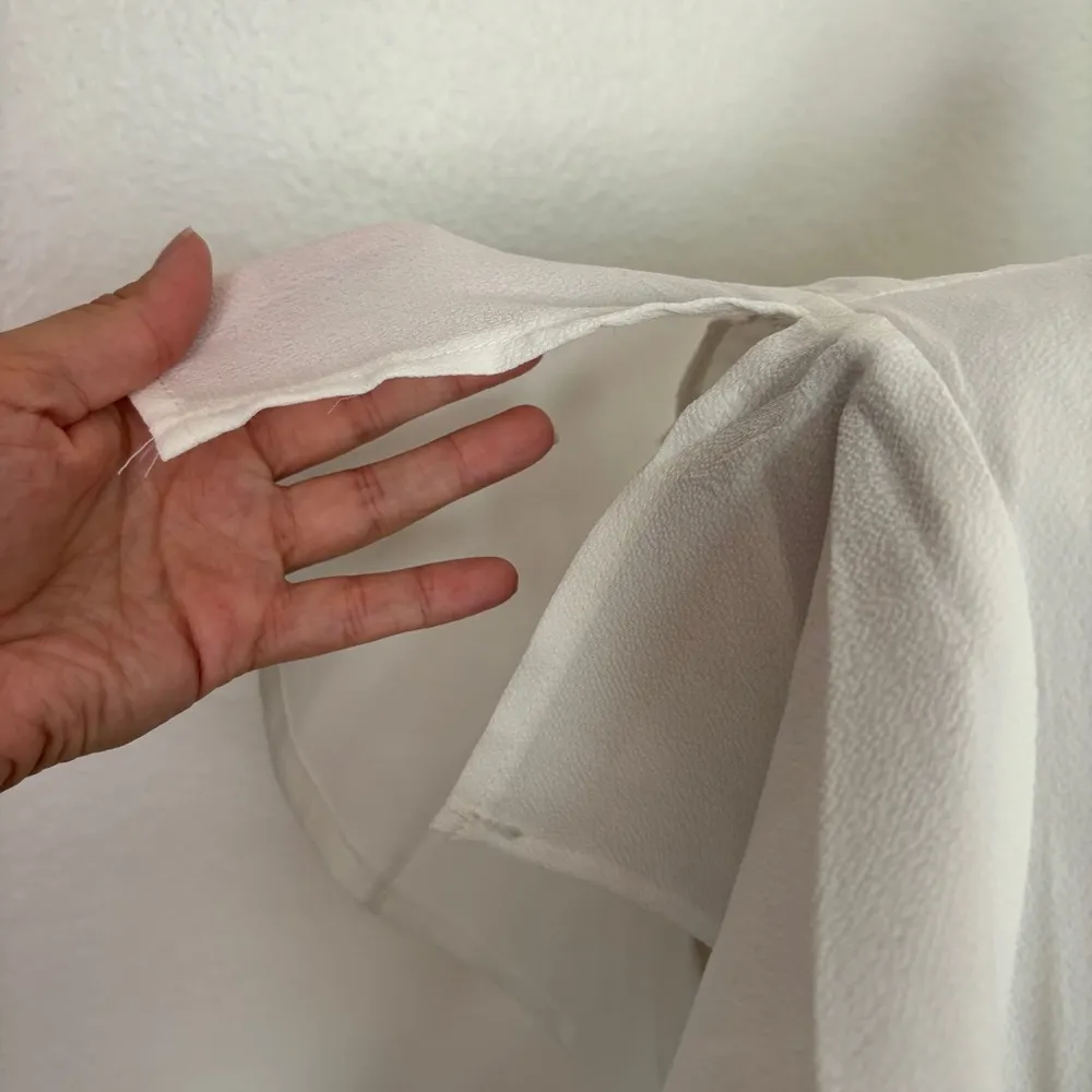 Solid White Short Sleeve Open Back Dress - Image 5