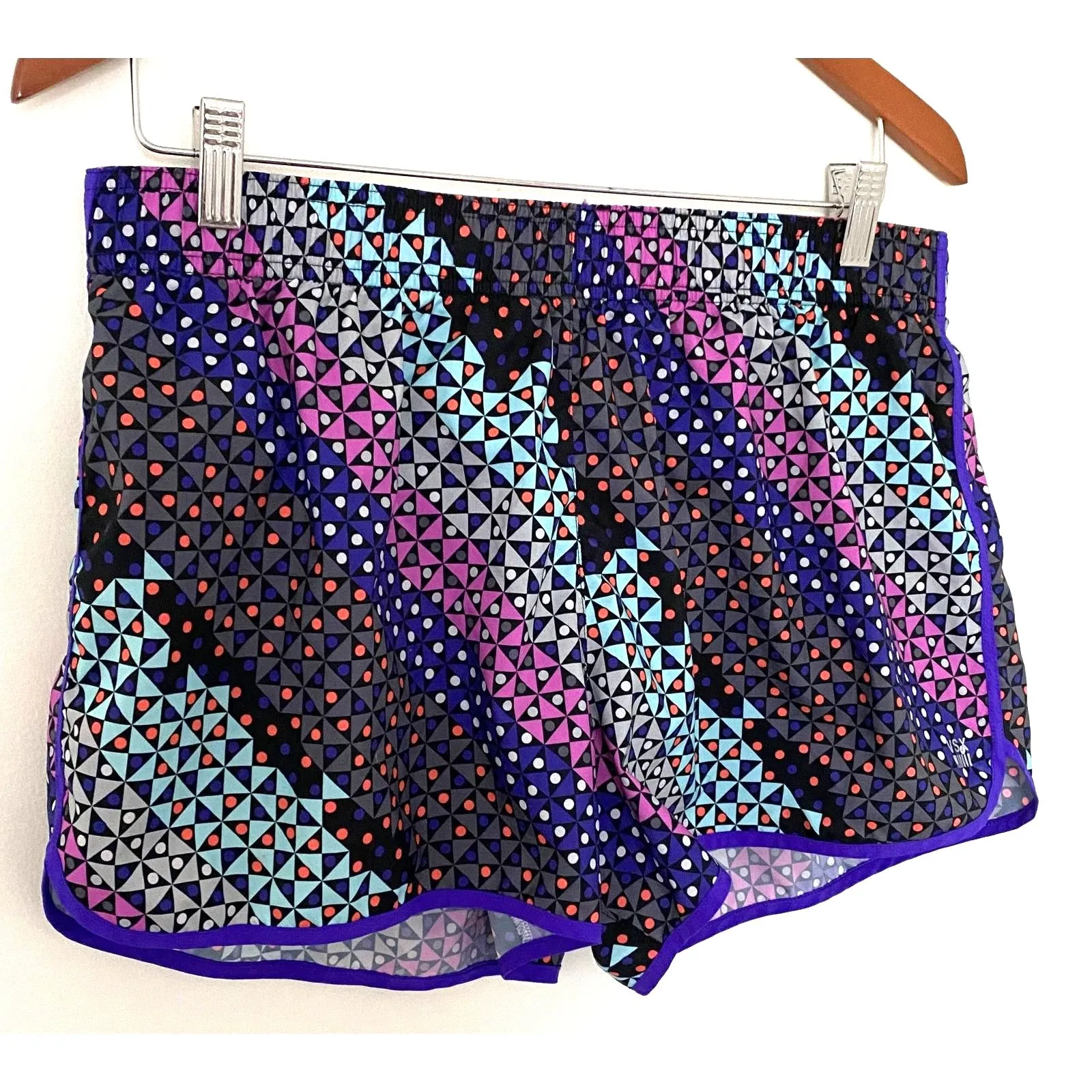 Victorias Secret Sport Multicolor The Player Geometric Running Shorts Sz L - Image 4