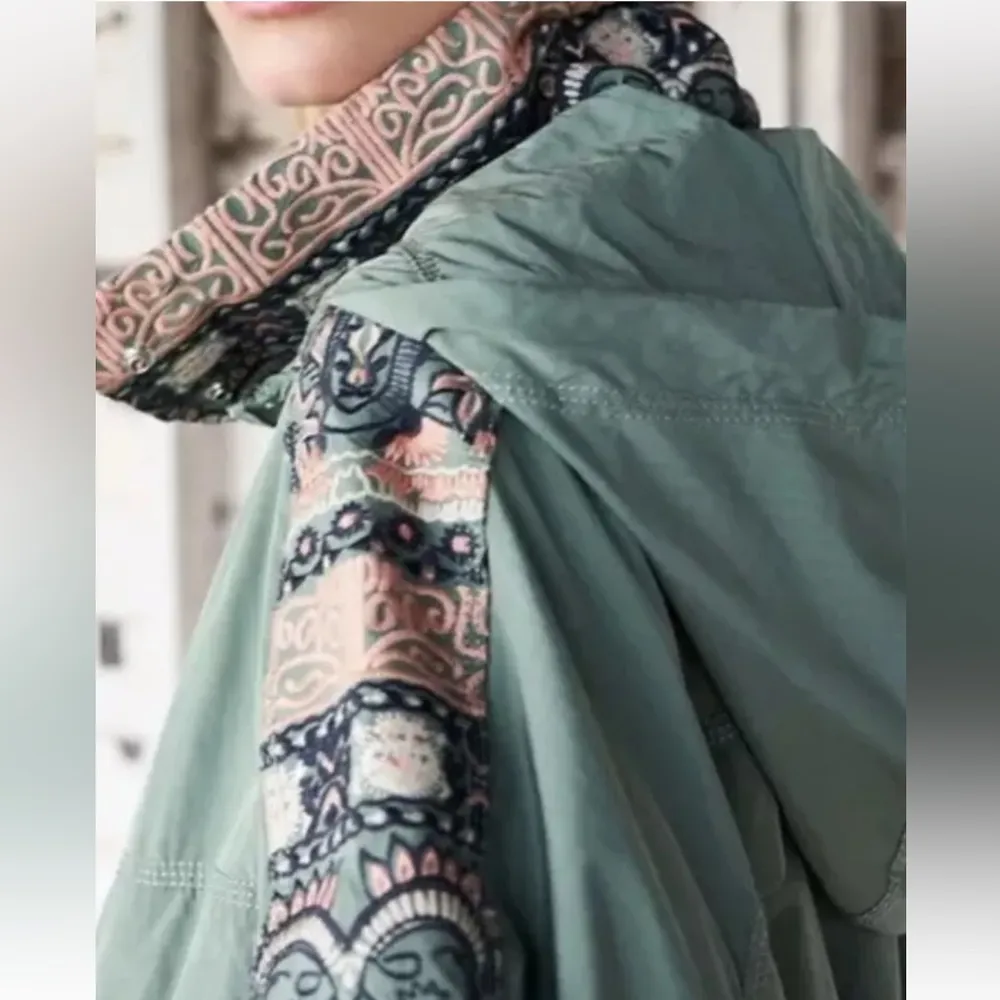 Free People Movement She Fly
Jacket Hooded Embroider Sleeves
Cinched Green S NEW - Image 3