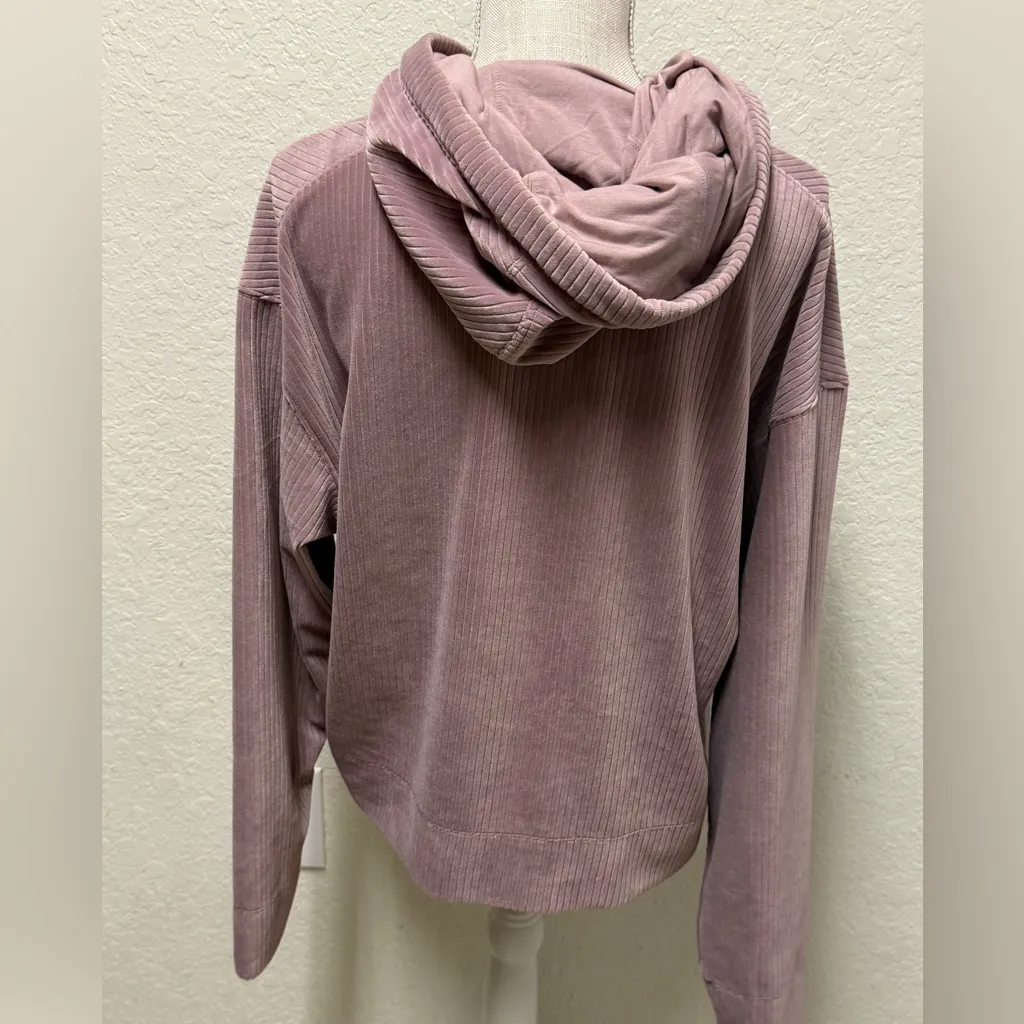 TAVI ACTIVE Primrose Brushed Rib Pullover Hoodie Size Medium Pink - Image 4