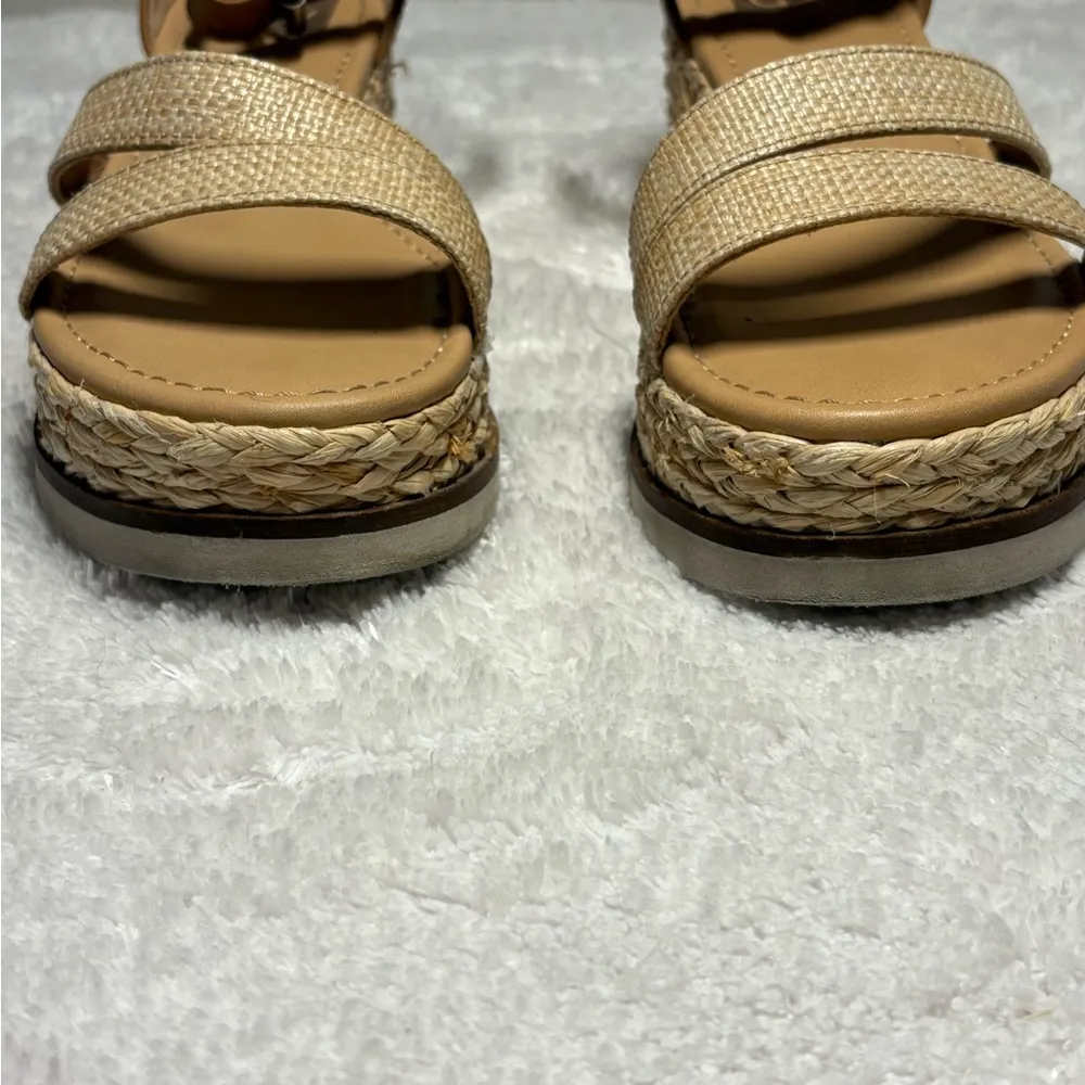 DV DOLCE VITA BREANNE ESPADRILLE PLATFORM ANKLE STRAP SANDALS NATURAL NIB SZ 7.5 Tan - Image 4