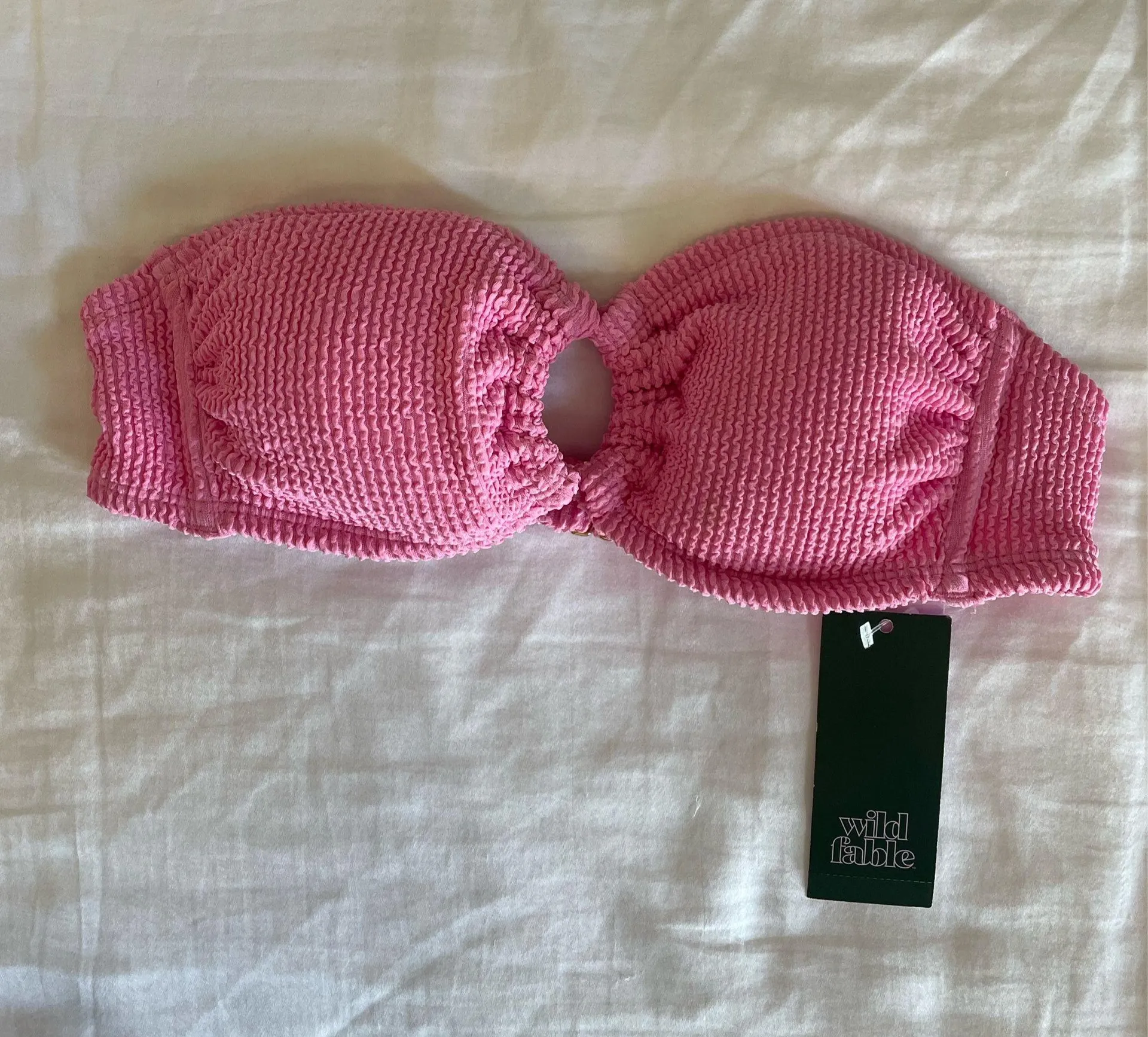 Pink Bandeau Bathing Suit Top - Image 3