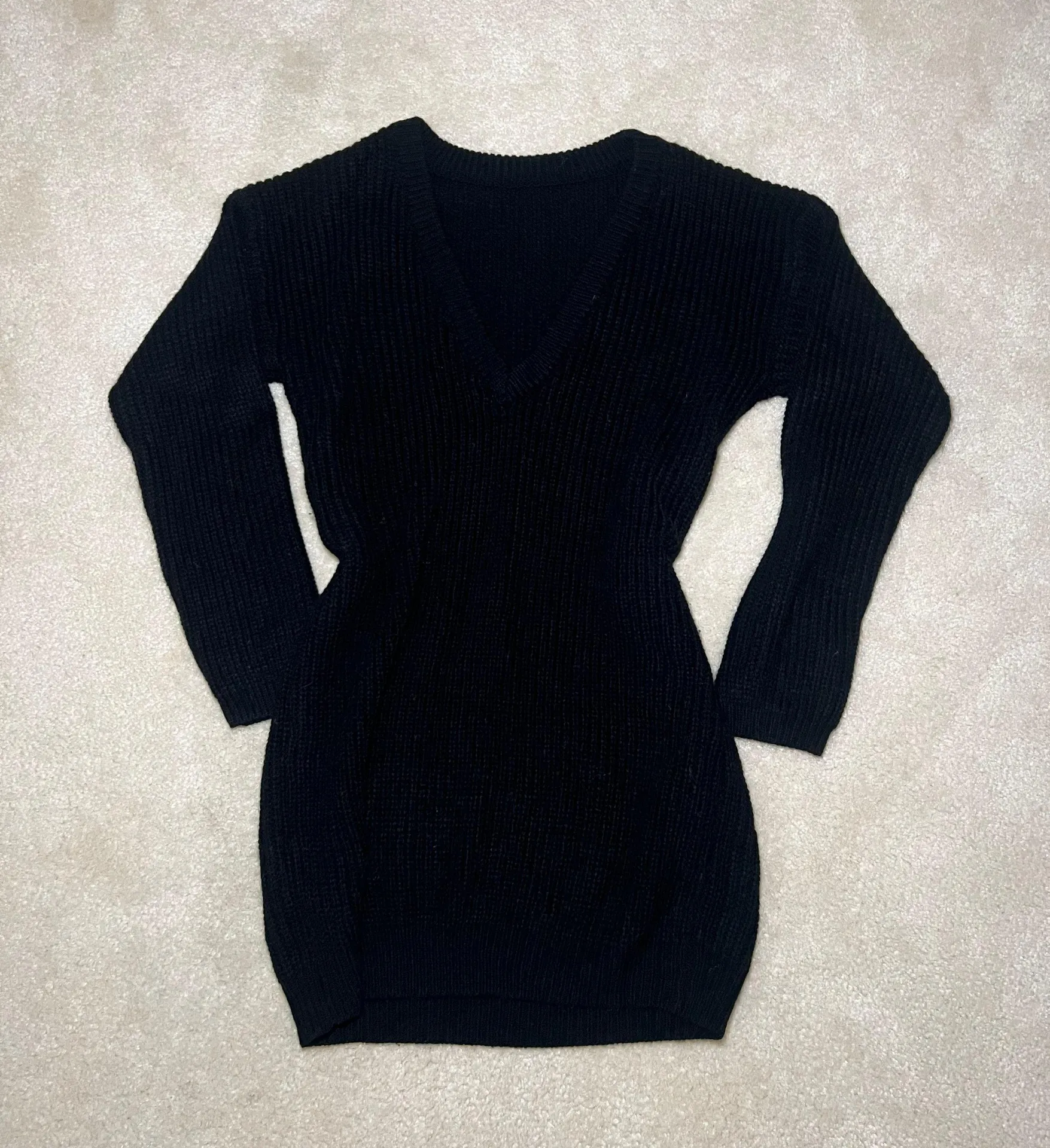 Lulus Black Backless Sweater Dress - Image 4