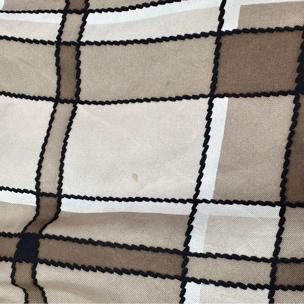 Square Silk Swiss Scarf Neutrals 26x26‎ Tan - Image 6