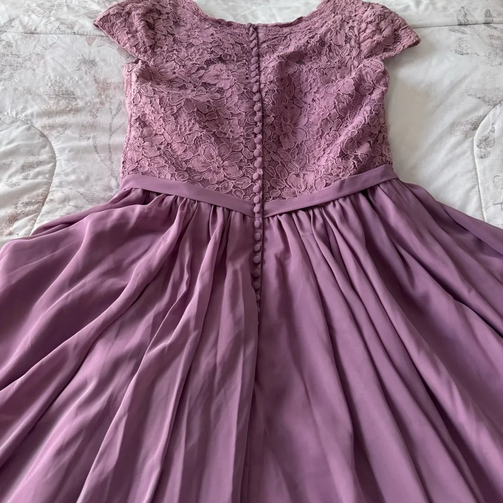 Vivienne Atelier lavender lace chiffon lined button back maxi dress, size L Purple Size L - Image 13