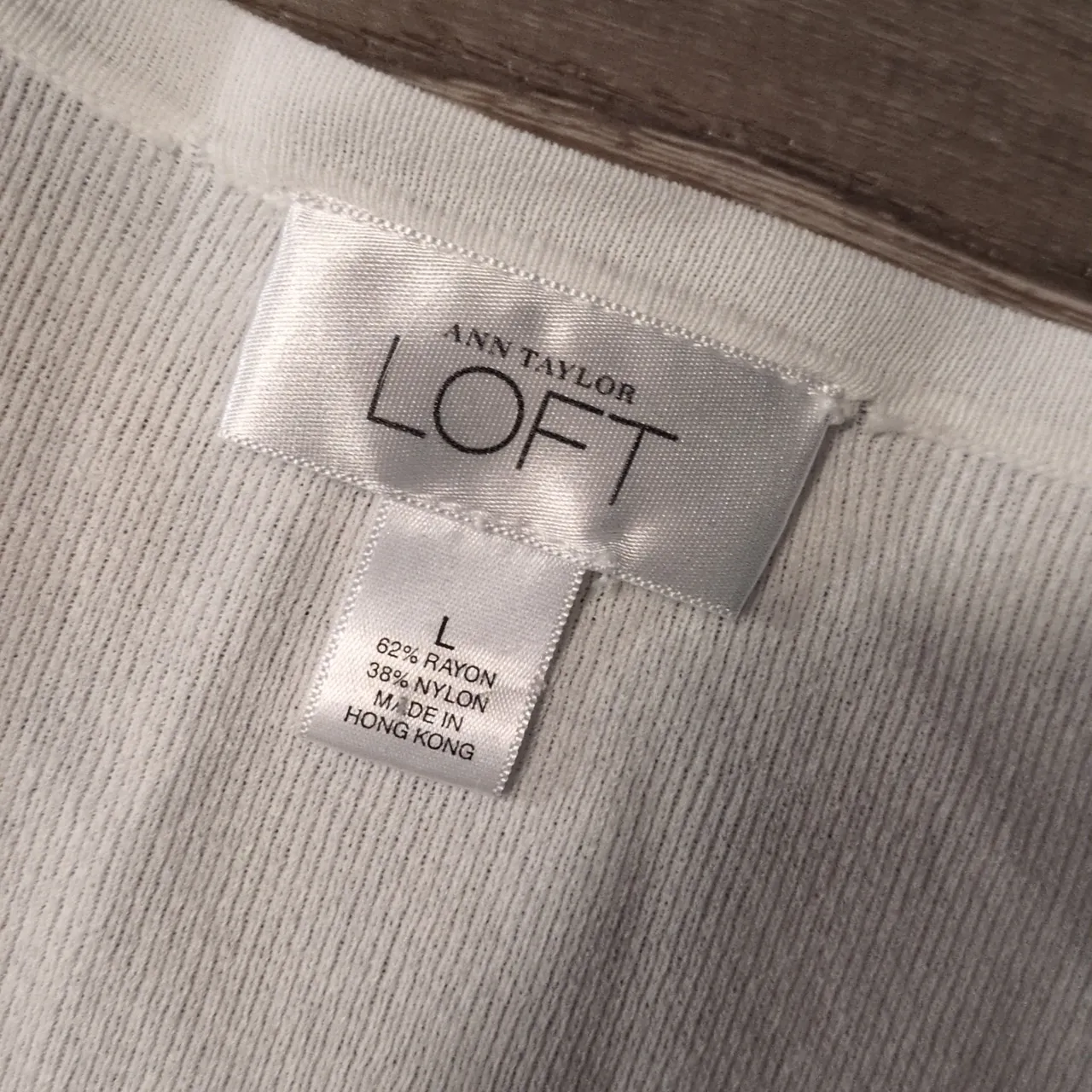 Loft White Cardigan 3/4 Sleeves Size Large - Image 3