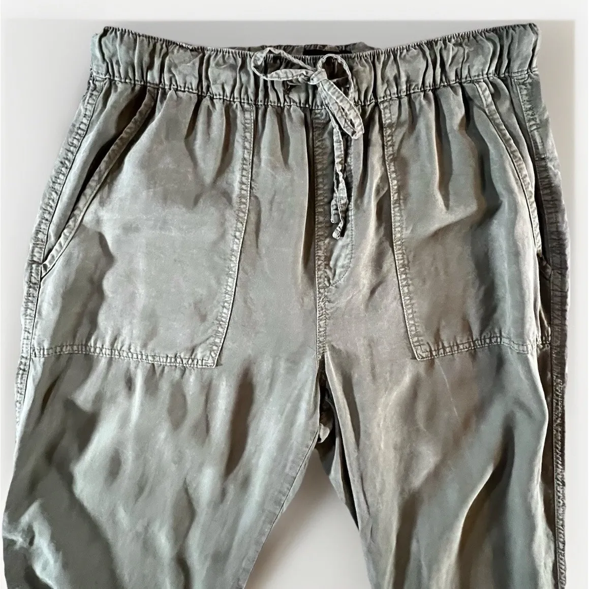 Sanctuary Women's XL Sage Green Tencel Jogger Pants Drawstring Elastic Cuff - Image 3