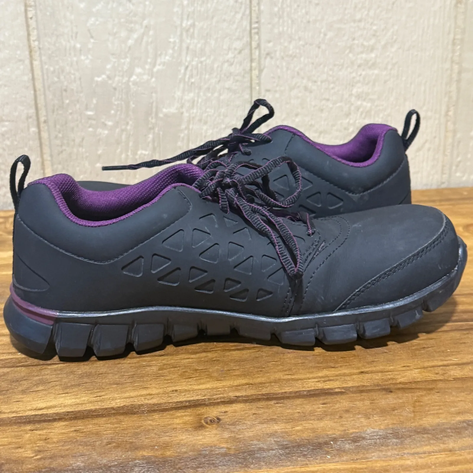 Reebok  Work Sublite Womens Exofuse Black Purple Composite Toe‎ Work Safety Shoes - Image 6