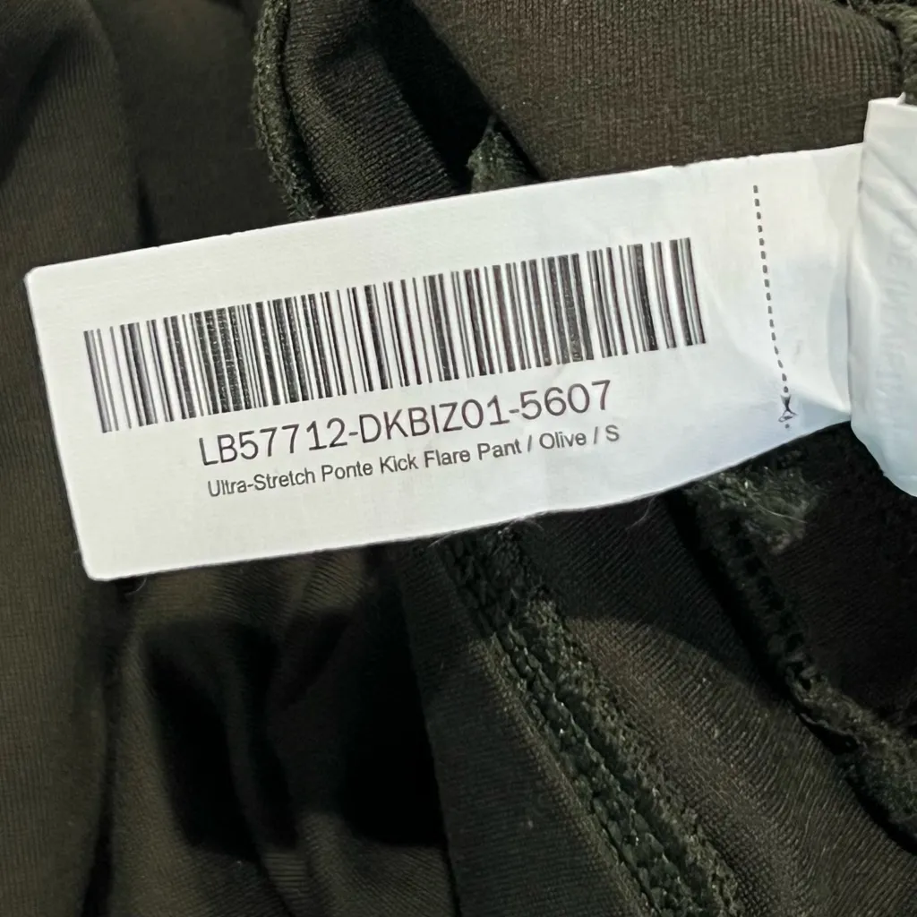 Quince Ultra Stretch Ponte Kick Flare Pants Olive Green Small Crop Slim Pant - Image 8