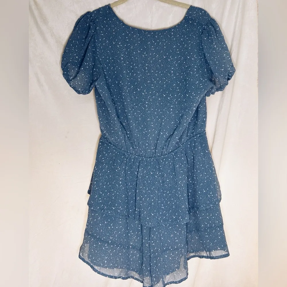 Altar'd State Dusty Blue Speckled Romper - Image 2