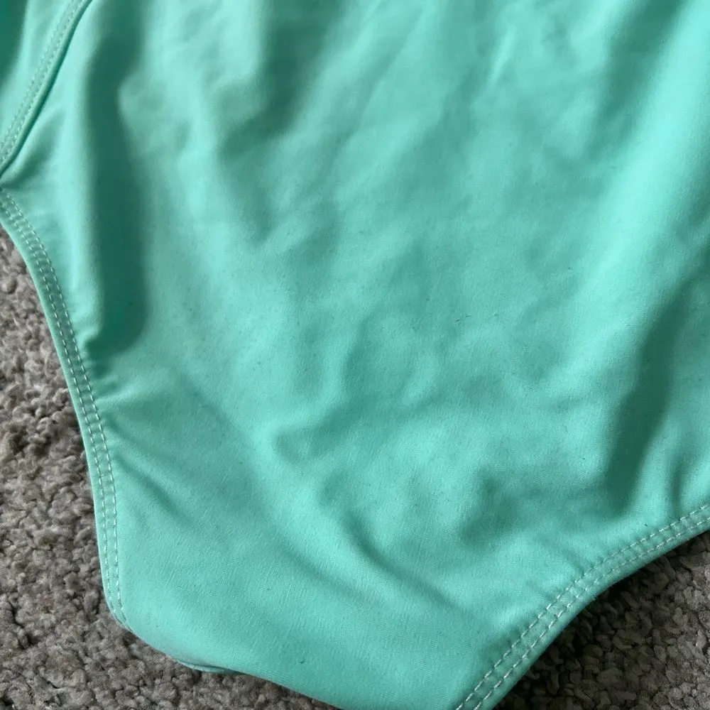 Kortni Jeane bikini solid aqua blue Swim Bottom / top one shoulder‎ size small - Image 8