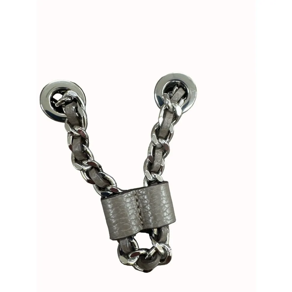 Michael Kors Authentic women’s leather chain link gray purse shoulder bag medium - Image 7