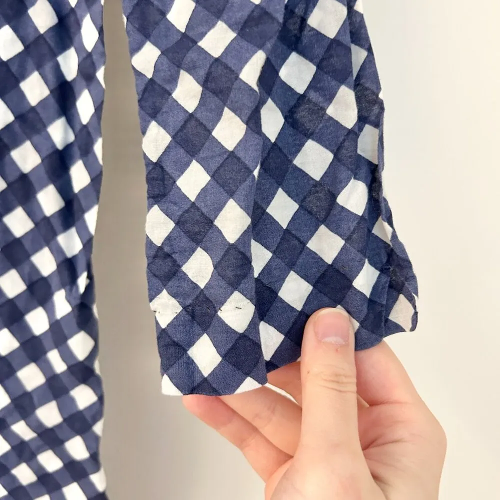 Kate Spade Gingham Print Ruffle Neck Tunic Top Size XXS - Image 5