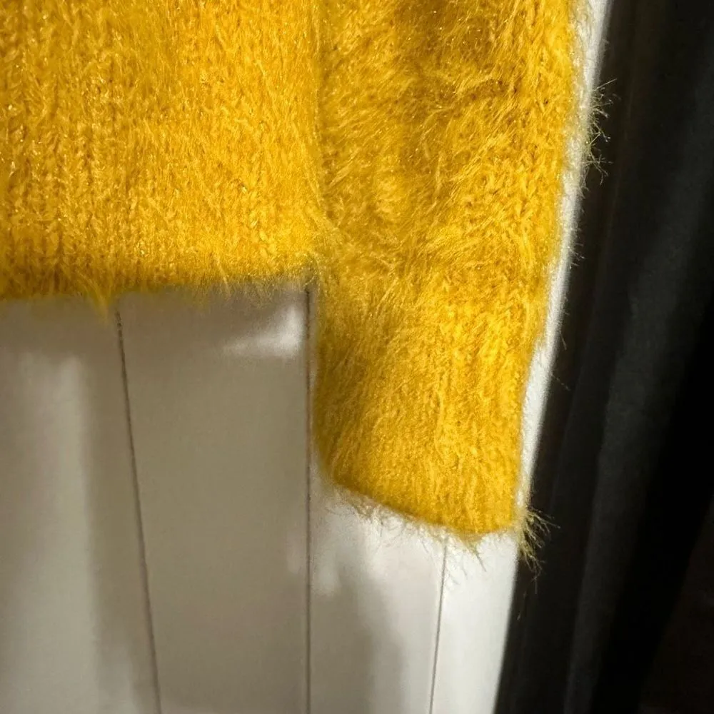 A New Day Yellow Fuzzy Super Soft Crew Neck Sweater. A New Day Yellow Fuzzy Supe - Image 5