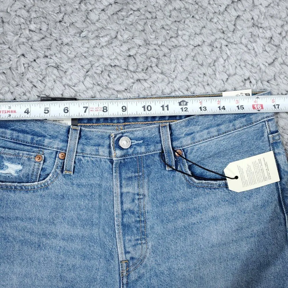 Levi's Premium Wedgie Straight Jeans Size 31x26 Distressed Destroyed Ripped Blue - Image 9