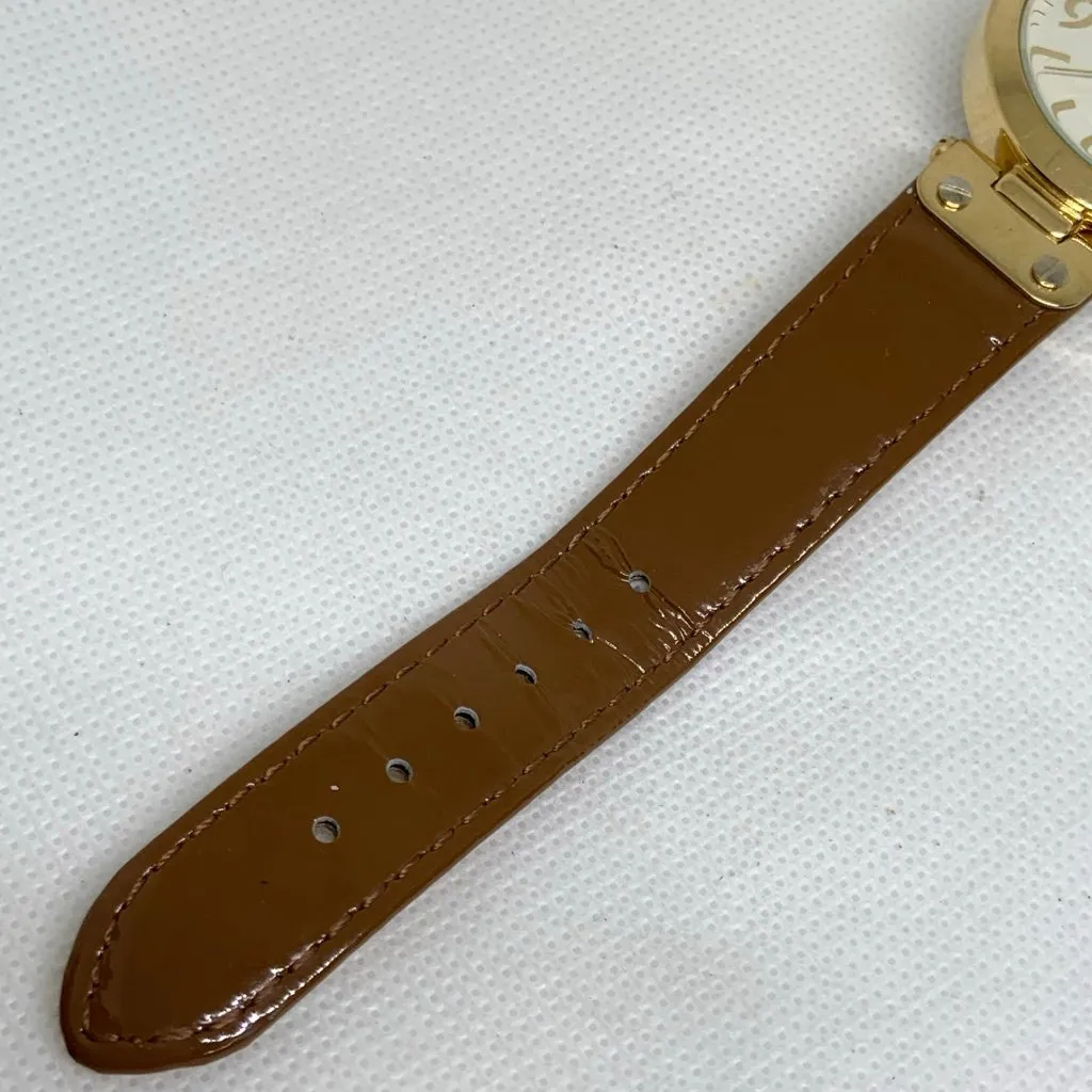 Anne Klein women’s gold tone watch quartz analog 35mm brown running - Image 6