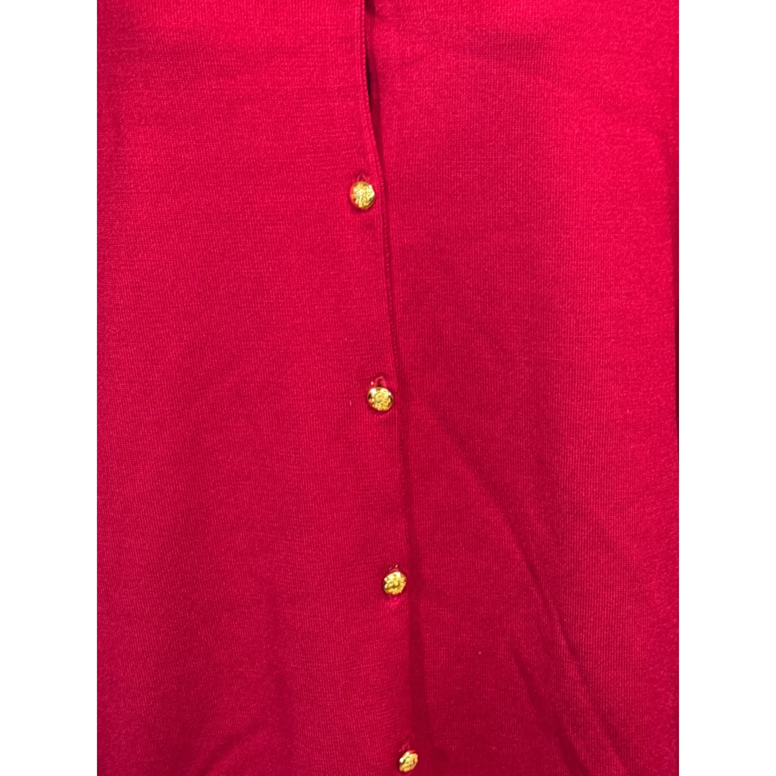 Lauren Ralph Lauren Red Silk Blend Button Front Cardigan Large Coastal Grandma - Image 2